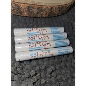 4 Single/Ind. Packaged Softlips‎ Lip Protectant Balm, Sunscreen SPF 20, Vanilla